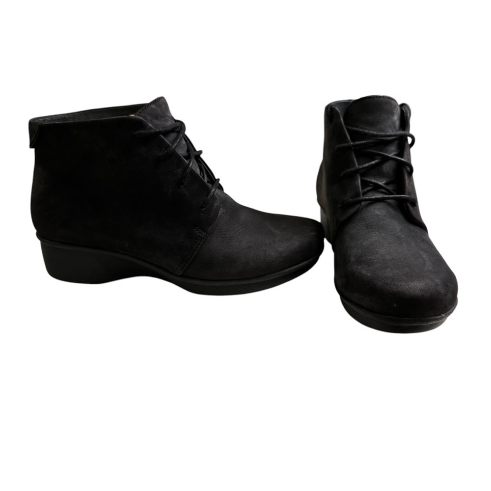 Dansko EU 38 Black Leather Lace Up Ankle Boot Bootie - Picture 10 of 10